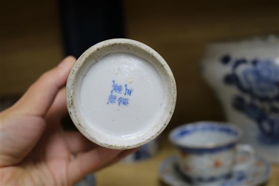 A group of 19th century Chinese blue and white porcelain tallest 16cm